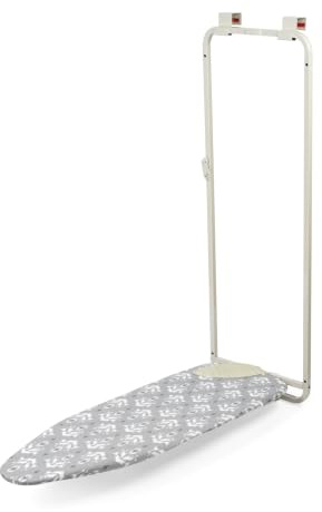 Beldray Overdoor Ironing Board, Door Mounted, 110 X 33 Cm, Grey | Foldable Flat Storage, Thick Felt Underlay, Silicone Iron Rest Pad, Cushioned Non-Scratch Hooks, Space Saving Design