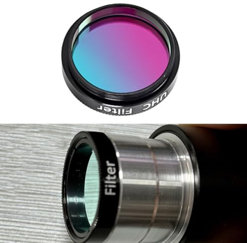 RichVibe Telescopes 1.25 UHC Filter 1.25-Inch Eyepieces, Light Blocking Filter to Improve Image Contrast, Aluminum Alloy + Optical Glass, with British Threads
