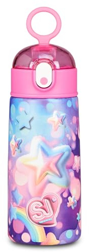SJ GANG STYLE JAM GANG Borraccia termica, Multicolore, 500 ml, Acciaio Inox, Bpa free, Tenuta stagna, Mantenimento temperatura caldo 12h reddo 24h, Riutilizzabile, Bambina, Ragazza, Scuola, Sport