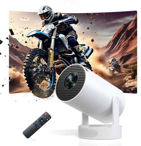 Mini Projector 1080P FHD 4K Supported, Portable Projector with Android 11 OS, WiFi 6 & Bluetooth 5.0, 300 ANSI Lumens, Auto Vertical Keystone, HiFi Speaker for Home Entertainment(Ivory)