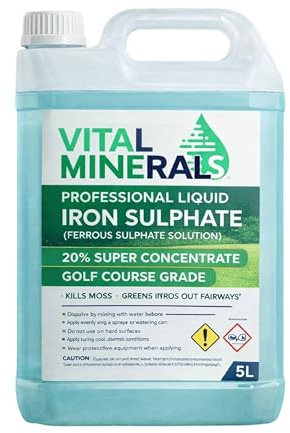Iron Ferrous Sulphate Solution 20% Pro Grade Moss Killer Grass Feed Lawn Tonic - 10 Litres (2 x 5 Litre)