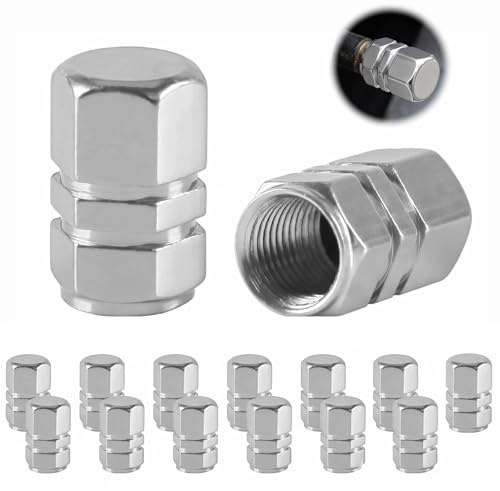 15 PCS Tapones de Rueda de Coche, para Bicicleta, Coche, Motocicleta | Aluminio Anodizado para Neumatico, Tapones Rueda Coche Universales, Plateado