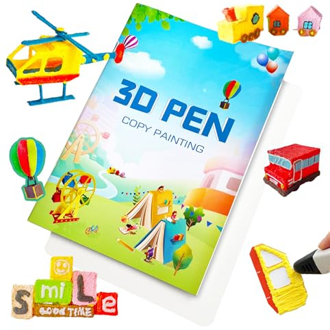 ARYIMYDP 3d Stift Zubehör,3D-Druck-Zeichenbuch, 44 Blatt 65 Muster, Wiederverwendbare Schablonen Kinder,für 3D Stift Kinder DIY GeschenkPainting