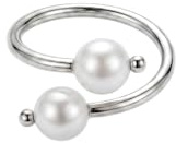 Purelei Pearl Muse Ring, Süßwasserperlen, Edelstahl vergoldet, Größenverstellbar, S/M und M/L, Natürlicher Glanz