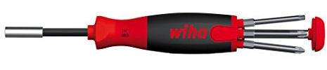 Wiha Schraubendreher mit Bit Magazin LiftUp 70 magnetisch Pozidriv, TORX® mit 6 Bits, 1/4 (38590), Bits im Griff, langlebig, universell, Bitsatz, Bithalter, platzsparend, kompakt, stabil