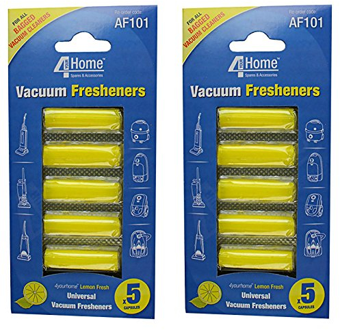 4YourHome Lemon Fresh Air Freshener Sticks for All Bagged Vacuum Cleaners - Twin Pack (10 Sticks)