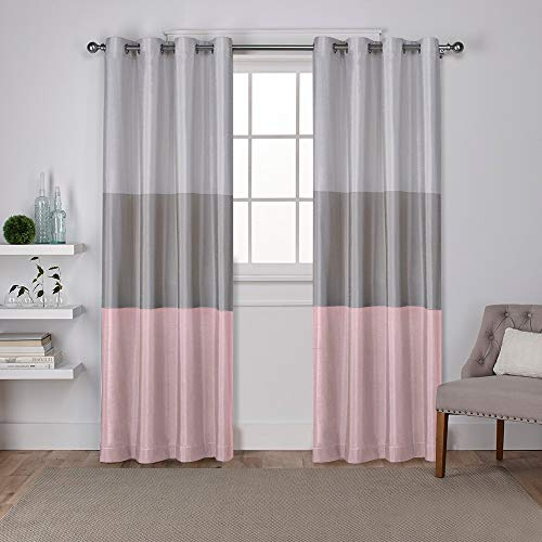 Exclusive Home Curtains Chateau Grommet Top Panel Pair, Blush, 54x108, 2 Piece