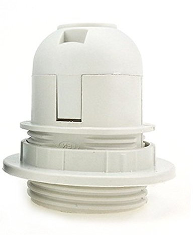 E27 Light Bulb Holder ,Woopower Practical Lamp Pendant Socket -Plastic Lampshade Ring Adapter(White)