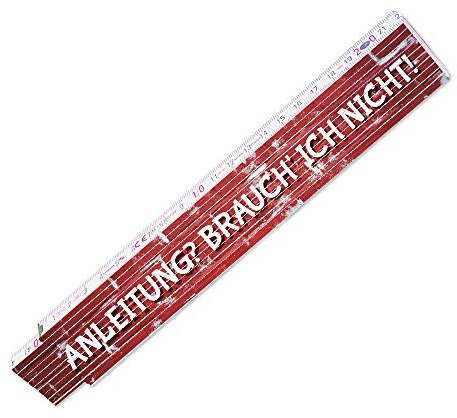 Zollstock mit lustigem Motiv – Anleitung? Brauch ich nicht! - Glieder-Maßstab mit Spruch bedruckt - Metermaß mit mehreren Motiven zur Auswahl