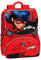 MIRACULOUS - Zaino Scuola Ladybug Regolabile con Estensione Soffietto 9 cm, Chiusura Zip e Tasche - Zainetto Bambina + Portamonete in Silicone Tikki in Omaggio, 29x41hx13,5 cm, Rosso con Stampa e Logo
