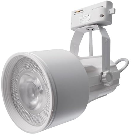 Planetitaly Faretto Faro Led per Binario Monofase Attacco E27 Orientabile, Alluminio, Lampada Led PAR30 12W Inclusa, Luce 6500K, Angolo 38°, 850 Lumen, Nero