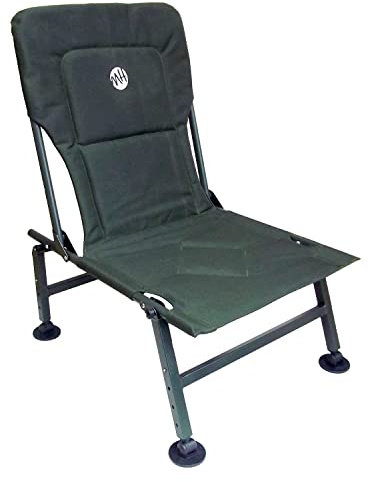 Matt Hayes - Classic Fishing Chair Padded Comfort 600D Anti Sink Mud Feet High Tensile Steel Frame Ultra Strong - Rated to 100kg - 78 x 45 x 60cm - Use Outdoors on the Riverside or Bank [99-8028]