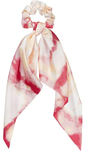 styleBREAKER Damen Haargummi Bunter Batik Farbverlauf mit Schleife, elastisch, Scrunchie, Zopfgummi, Haarband 04027043, Farbe:Rot-Gelb