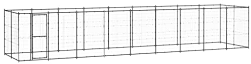 vidaXL Hundgård för utomhusbruk stål 21,78 m², hundhus, hundburar, inhägnad, hundbur, hundstaket, inhägnader, hundstaket, hundgård, hundgårdar