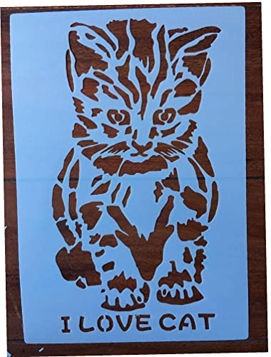 Vepoty Tier-Katzen-Schablonen Wiederverwendbare Tierhohl-Malschablonen DIY Craft Schichtschablonen Zeichnungsschablonenvorlage für dekoratives Zeichnen