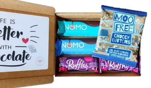 Vegan Chocolate Treat Gift Box | Vegan Chocolate Present | Vegan Chocolate Selection Gift Box | NOMO MOO FREE Vegan Chocolate Hamper | Vegan Letterbox Gift Box |Vegan Chocolate Lover Present