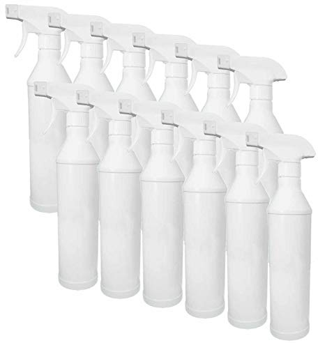 HOTREGA Sprühflasche leer 12x 500ml | Sprühkopf mit Schaumfunktion | Ohne Beschriftung, weiß | Schaumfunktion und Zerstäuber