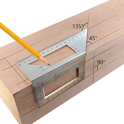 JMorCO Aluminium Holzbearbeitung Reißnadel T Lineal Multifunktions 45/90 Grad Winkel Lineal Hause Holz Messung Werkzeug Praktisches Zubehör