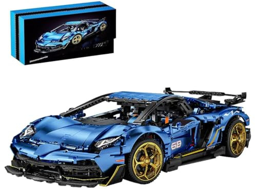 Lukie Technik Auto Lambor Aventador SVJ 63, 3811 Teile Klemmbausteine Technic Auto Set, Maßstab 1:8 Automodell, Kompatibel mit Technik Lamborghini Aventador