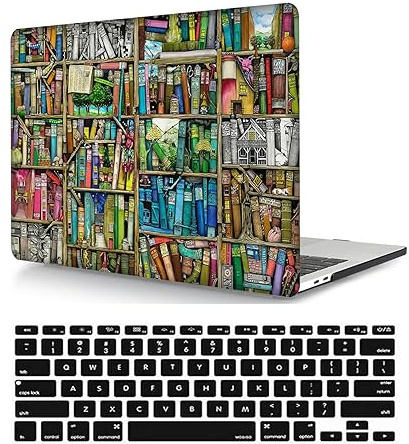 Laptop Hülle für MacBook Pro 14 Zoll Modell A2442 A2779 M1/M2 Chip 2021/2023 Freisetzung mit Touch ID, Plastik Schützend Hartschale Case Cover & Tastaturschutz, Bücher