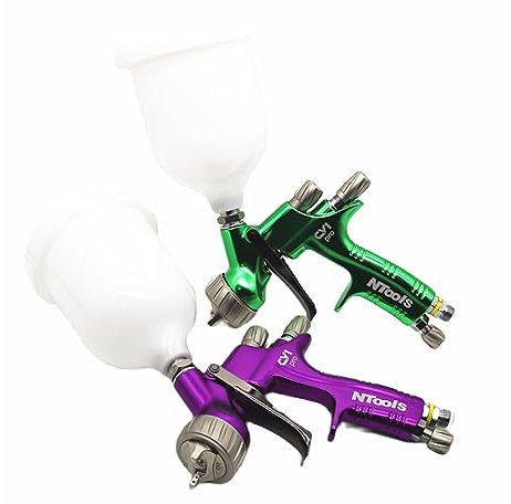 PHLeaz LVLP Paint Spray Gun 1.3mm Nozzle Air Spray Gun With 1.5mm Nozzle Varnish Paint Sprayer/Air Spray Gun/Air Tools/Two Nozzle Size (Color : Black)