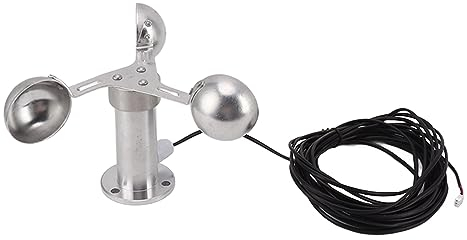 Capteur de Surveillance de la Vitesse du Vent, 0-3,8 V, Anémomètre à 3 Tasses, Détecteur de Mesure du Vent en Alliage d'Aluminium, Remplacement de l'Outil de Jauge de Vent