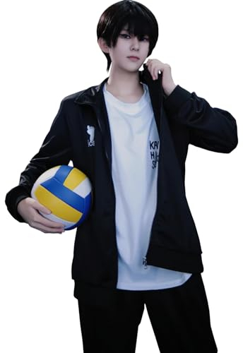 CR ROLECOS Karasuno High School Team Uniform Anime Cosplay Shoyo Hinata Cosplay Kostüm Volleyball Club Erwachsene Halloween Cosplay Volleyball Jersey Jacke Uniform XXL