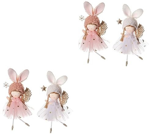 TOPBATHY 4 Stück Engel Anhänger Weihnachtsengel zum Aufhängen Gartenschmuck Kinder weihnachtsdeko Weihnachts Figuren Outdoor- Halloween-Dekorationen Baum hängende Ornamente