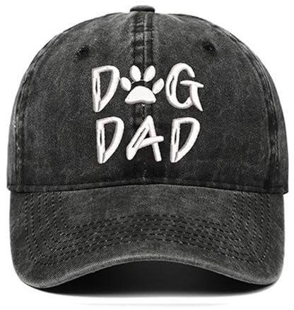 BABAHU Bestickte Baseballkappe für Damen, Motiv: Hund, Mama, Papa, verstellbar, Denim-Baseballkappe