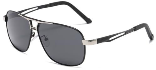 HTXONB Nachtsicht-Sonnenbrille für Männer und Frauen, polarisierte Sonnenbrille mit Metallrahmen, photochrome Herrenbrille, Tag- und Nachtbrille, UV400, A2, 126 x 147 x 49 mm