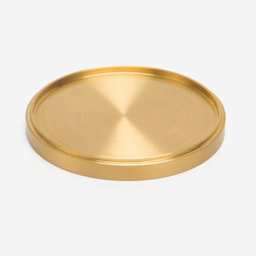 ZAAWUUT Heavy Messing Untersetzer für Getränke, Solid Kupfer Cup Halter Teetassenmatte, verbessern Sie Ihre Tischbar mit eleganten Gold Dekor Akzenten (3.93)