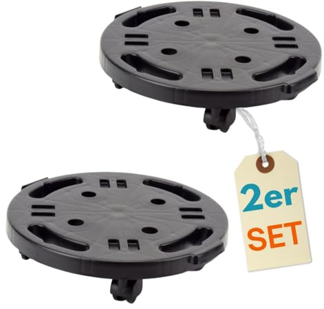 2er Set Transportroller Rollbrett Transportrollen Rollbrett Werkstatt Pflanzen Rollbretter Transport Möbelrollen flach Pflanzenroller rund Transporthilfe mit Rollen 30