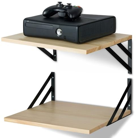 Walasis Wandregal Holz 30cm Tief Wand Regale: Modern 40cm Breit Regale für Wände Holzregal für Küche Badezimmer Wohnzimmer - Große Schweberegal für Router Bücher Lautsprecher Mediaplayer