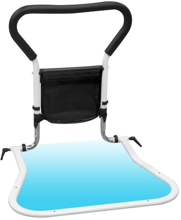 Hobubu Bed Rails for Elderly Adults, Bed Rail with Wider Base, Safety Bed Assist Bar with Storage Pocket, Fall Prevention Guard for Elderly, Disabled, Pregnant,Injured, Disability Aids