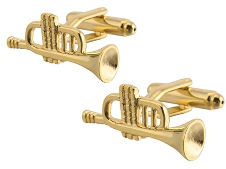 Hemd Manschettenknöpfe Herren Manchettenknoepfe Gold Vergoldet Musikinstrument Trompete für Herren Père Fils Valentinstag Unternehmen Fête Des Pères