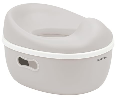 Nattou Babytkruka 3-i-1, potta pall toalettsits för barn, enkel toalettträning, ca 34 cm, från ca. 18 månader till ca 4 år, bil, plast, ljus beige