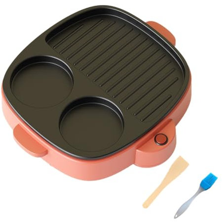 GIWFBQTR Machine à -Déjeuner, Cuiseur Électrique Multifonction, Hotpot Antiadhésif, Cuit-Vapeur, Poêle à Steak, Friture, Prise EU.