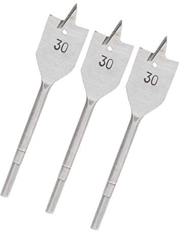 3Pcs Flat Wood Drill Bit Set Spade Boring Woodworking High Carbon Steel Drilling Tool 30mm