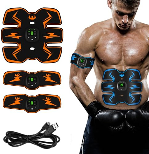 Ohphnt Powerfit Electrostimulation Pack for Abs, Arms and Legs,EMS Bauchtrainer Elektrisch,bauchmuskeltrainer Elektrisch,Electric Muscle Stimulator with 8 Modes & 39 Levels-B