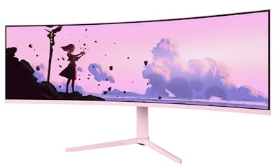 Arozzi Nova 49 Monitor Gaming Curvo VA DQHD 5120×1440, 165 Hz, 1 ms, FreeSync, HDR, USB-C 65W, Ultrapanorámico, Altavoces Integrados – Rosa