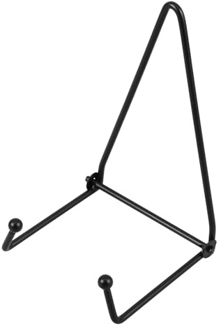 Anneome Support Assiette Mural Métal Noir Petit Chevalet Antidérapant pour Affichage Photo et Décoration Présentoir Minimaliste pour Objets Collectionnés