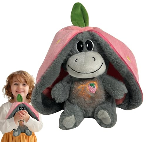 Generisch Atmendes Kuscheltier, Schlafender Plüsch, Schlummer Kuscheltier, Weiches Erdbeer Avocado Plüschtier, Versteckspiel mit Atembewegung Puppe für Kinder Erwachsene