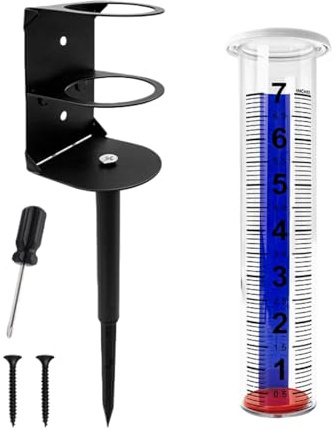 Générique Pluviomètre De Jardin - Renforcé Antigel | Pluviomètre De Jardin Equipé d'un Piquet,pour Jardinier Agriculteur Amateur De Météo Propriétaire Patio Pelouse Terrasse Cour Ferme