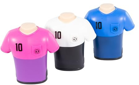 Livepac-Office 3 Doppelspitzer mit Radiergummi Fußball/Anspitzer / 3 Farben sortiert