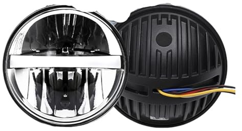 PYBYCEGNZK Faro LED Moto Universale Del Motociclo HA CONDOTTO Il Faro Lente Proiettore Dual Color ATV Scooter 12V 24V Lampada Di Guida Fendinebbia Ausiliaria Fanale Anteriore