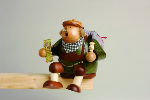 KWO Smoking Man Figurine, Tourist, 15 cm, Wood Multicolour, One Size