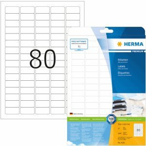 HERMA Etiketten weiß 35,6x16,9mm Premium A4 VE=2000 Stück
