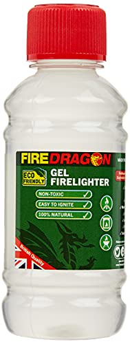 FireDragon - Natural & Eco-Friendly Firelighter Gel - BBQs, Firepits, Ethanol Burners, Indoor fires & log burners - 200ml