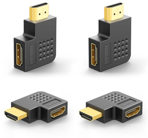 VCE HDMI Winkelstecker 4K, 2 Paar HDMI Winkel Adapter 90 Grad und 270 Grad