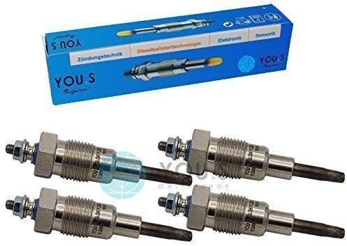 YOU.S Original 5023371 Glühkerzen Länge 87 mm Spannung 10,5 V (4 Stück)